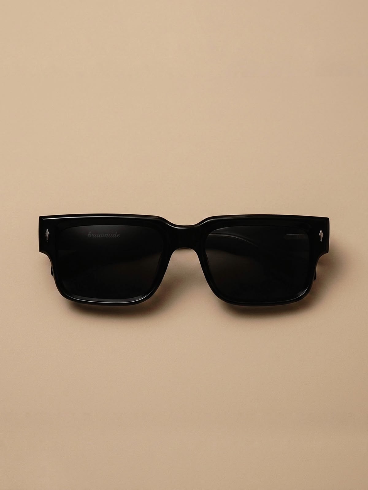 bruwnude men’s full black sunglasses